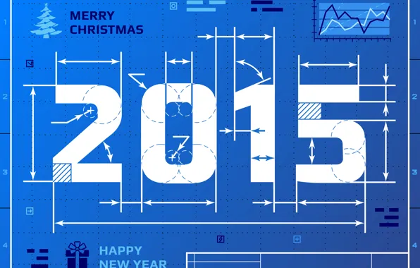 Happy New Year, Merry Christmas, 2015, Чертёж