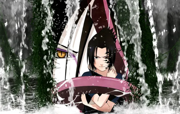 Аниме, арт, Саске, Naruto, Орочимару