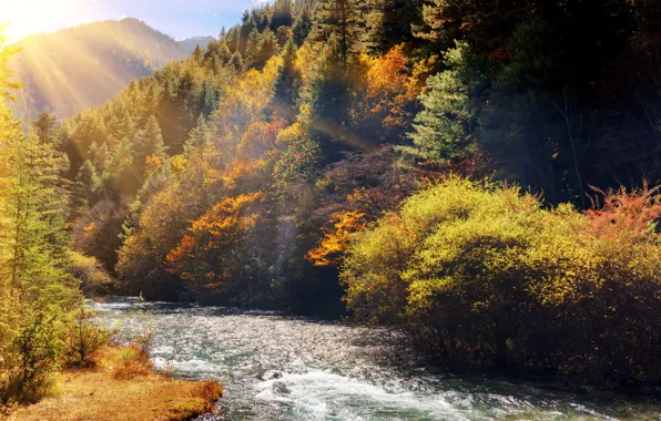 Картинка Природа, Китай, Пейзаж, Jiuzhai Valley National Park