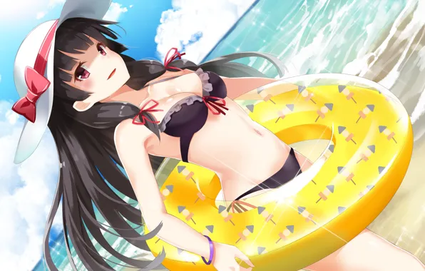 Картинка лето, девушка, круги