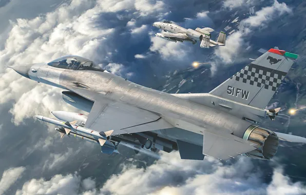ВВС США, General Dynamics F-16 Fighting Falcon, истребитель четвёртого поколения, американский многофункциональный лёгкий