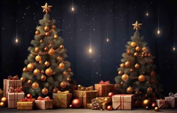 Украшения, шары, елка, colorful, Новый Год, Рождество, подарки, new year