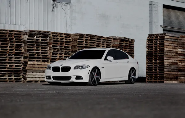 BMW, white, F10, WHEELS, 5 Series, Vossen