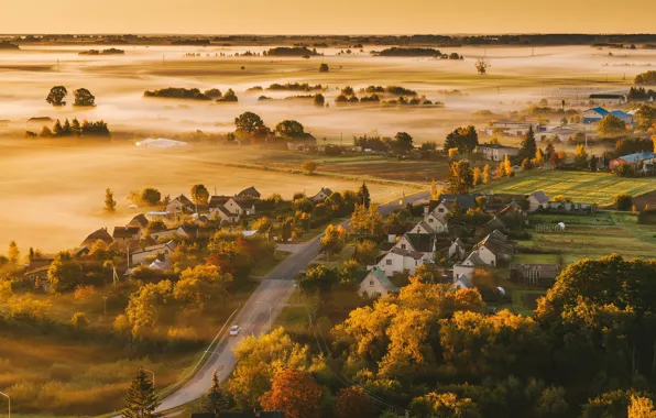 Lithuania, Kaunas, Foggy, Girininkai