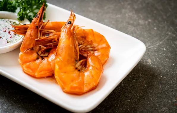 Соус, креветки, морепродукт