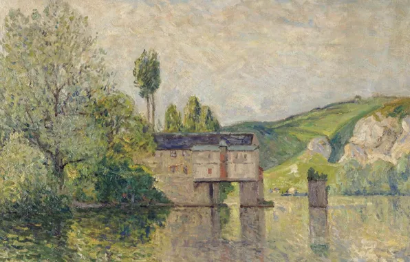 Пейзаж, картина, 1902, Maxime Maufra, Максим Мофра, Водяная Мельница. Лез-Андели