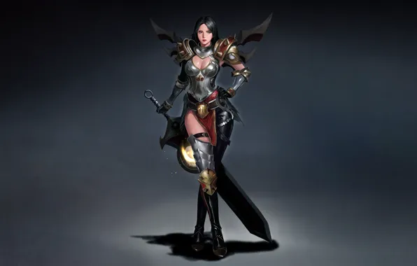 Girl, Fantasy, Art, Style, Warrior, Illustration, Sword, Armor