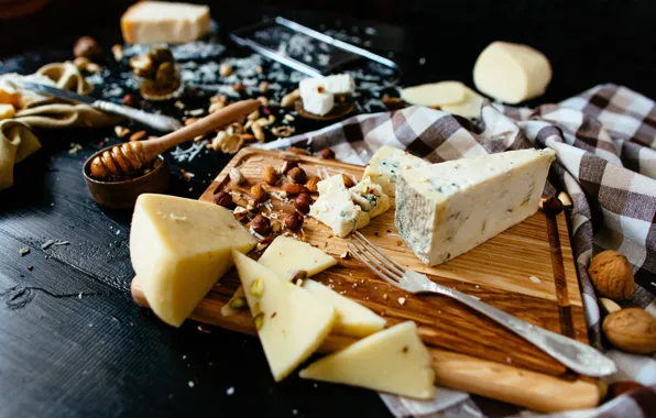 Еда, сыр, орехи, honey, мёд, nuts, cheese, olives