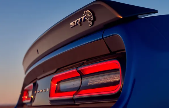 Dodge, Challenger, вид сзади, Hellcat, SRT, Widebody, 2019