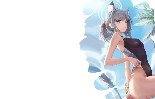 Kawaii, hot, sky, sexy girl, anime, water, clouds, pretty