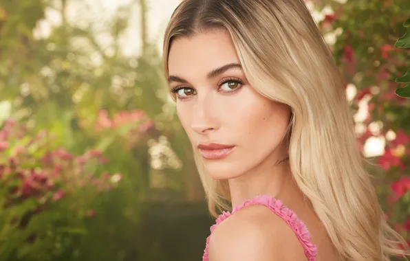 Взгляд, девушка, модель, блондинка, красотка, Hailey Baldwin