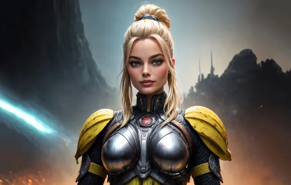 Картинка girl, blonde, ai art, armor