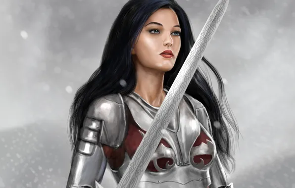 Картинка девушка, меч, арт, доспех, Natasha, Lords of Gossamer and Shadow