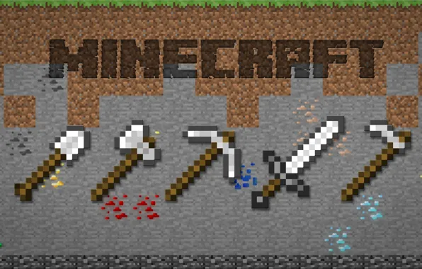 Axe, sword, game, ken, blade, Minecraft