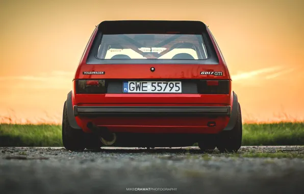 Красный, Volkswagen, Машина, Golf, Volkswagen Golf, Старый, Volkswagen Golf GTI, Mike Crawat Photography