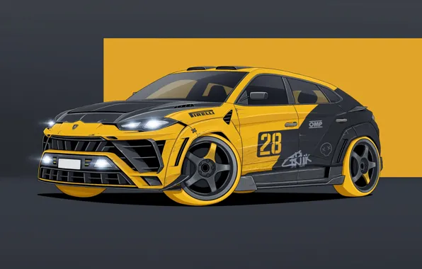 Арт, Транспорт, Lamborghini Urus, Transport & Vehicles, Dmitry Strukov, by Dmitry Strukov, Crazy Urus