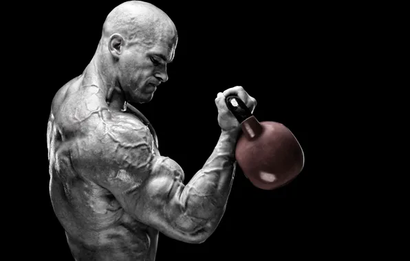 Картинка power, muscles, training, bodybuilder, peeled, Russian barbell, muscular strength
