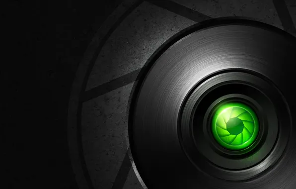 Green, камера, объектив, shutter