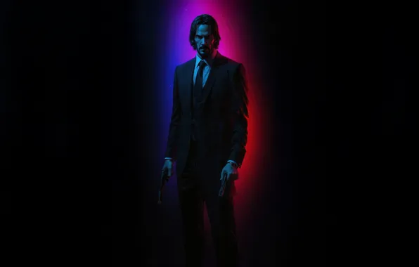 Пистолеты, арт, костюм, черный фон, постер, Киану Ривз, Keanu Reeves, John Wick