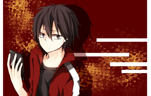 Взгляд, рамка, парень, Kagerou Project, Проект "знойный Туман"