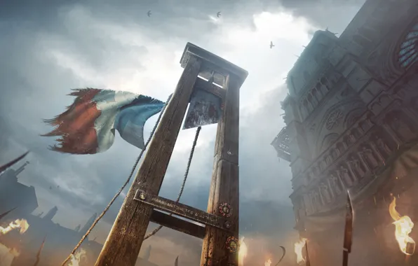 Картинка париж, убийство, франция, гильотина, Assassin's Creed: Unity