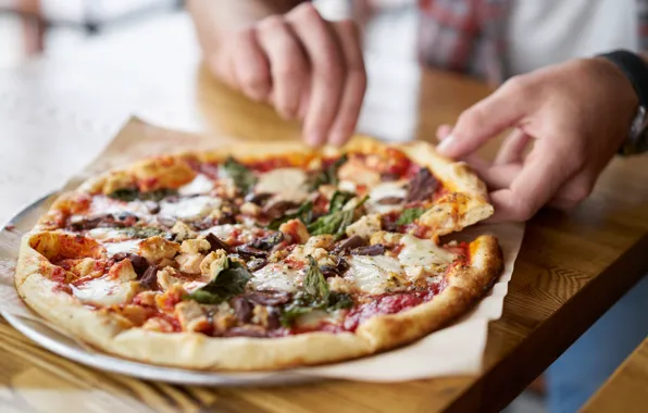 Картинка pizza, men, hand