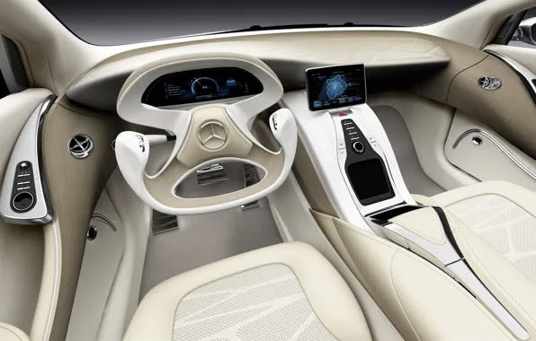 Car, Mercedes-Benz, concept, Mercedes, white, art, background, inside