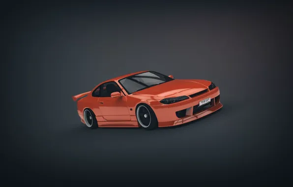 Картинка Оранжевая, Ниссан, Orange, S15, Silvia, Nissan, Сильвия, Minimalistic