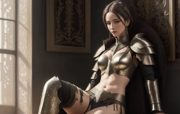 Girl, fantasy, armor, art, fantasy girl, Stable Diffusion, neuronet, Ai art