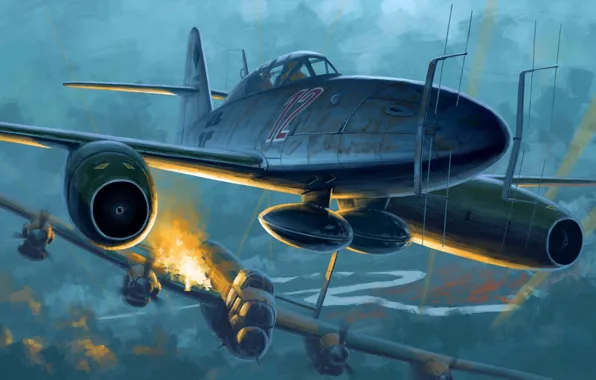 Messerschmitt, Ночной, Люфтваффе, Истребитель-перехватчик, Me-262B-1a/U-1