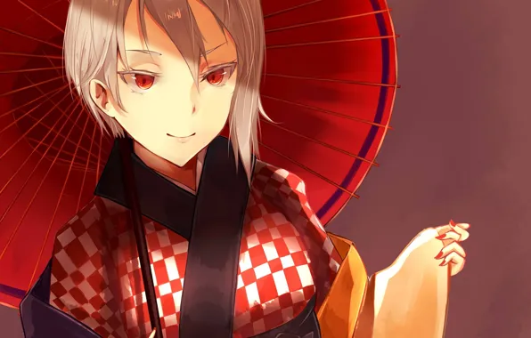 Девушка, зонт, Fanart, Shokugeki no Souma, Pixiv, Fanart From Pixiv, Nakiri Alice