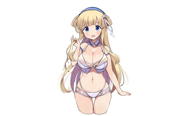 Girl, sexy, boobs, anime, beautiful, pretty, erotic, blonde