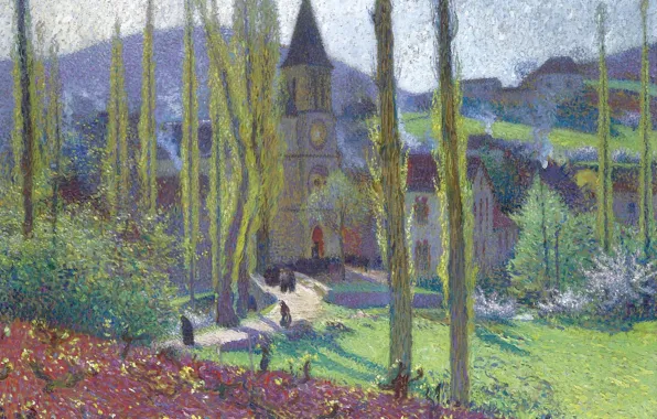 Пейзаж, картина, Анри-Жан Гильом Мартин, Henri Matrin, Going Out from the Mess at Labastide-du-Vert