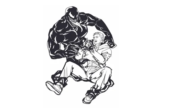 Фон, минимализм, арт, заложник, Веном, Venom, Эдди Брок