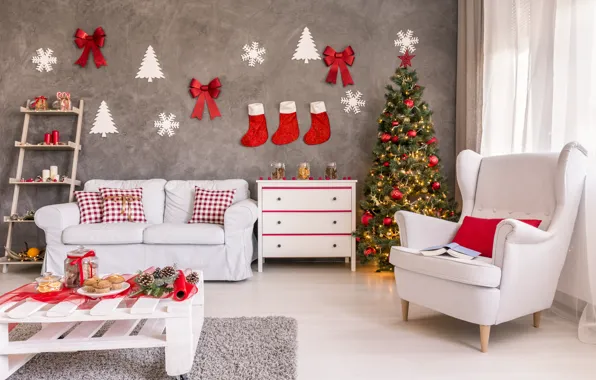 Картинка украшения, игрушки, елка, Новый Год, Рождество, подарки, Christmas, design