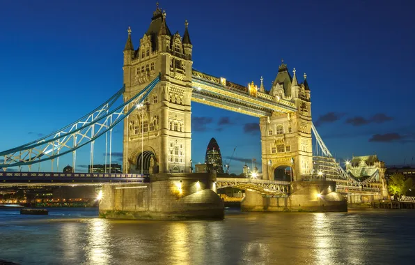 Картинка мост, город, река, Англия, Лондон, Великобритания, Темза, Биг-Бен