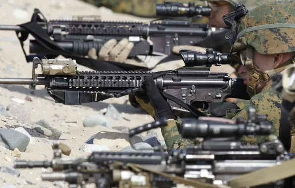 Gun, soldier, weapon, army, rifle, helmet