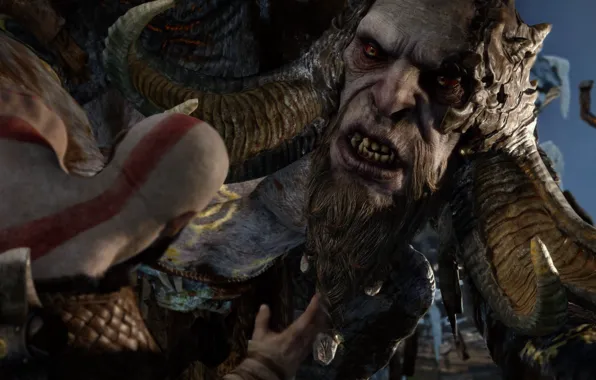 Kratos, God of War, man, god, strong, muscular, demi god, horn