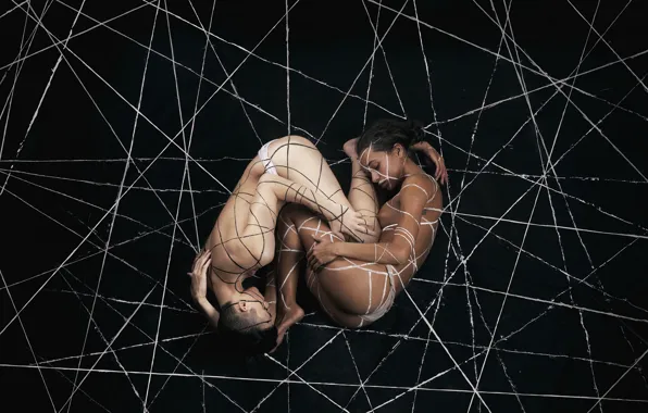 Nude, human, conceptual, body paint, Interconnectivity