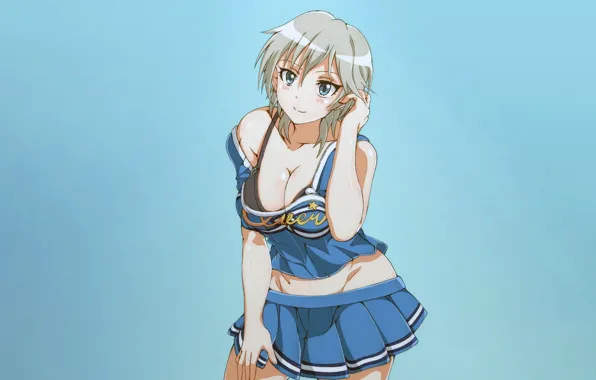 Girl, sexy, Anastasia, bra, cleavage, school uniform, boobs, anime
