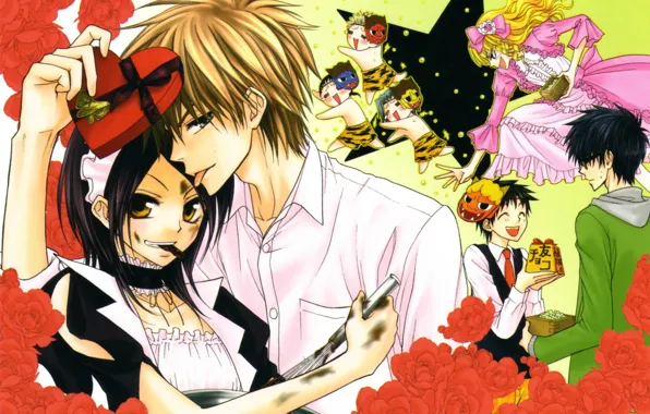 Девушка, аниме, арт, пара, парень, Kaichou wa Maid-sama!