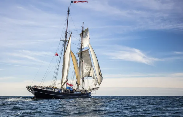 Море, корабль, парусник, команда, паруса, экипаж, мачты, Netherland