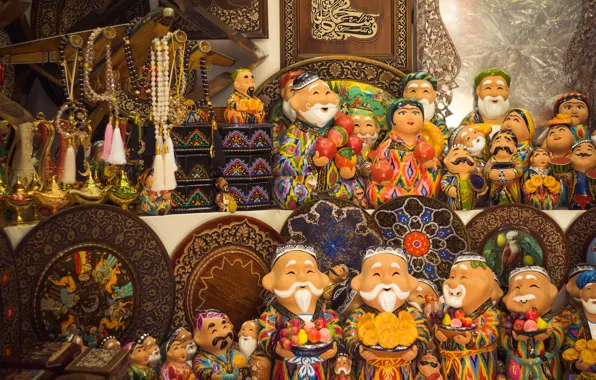 East, uzbekistan, ornament, tashkent, old city, national shop, souvenirs, wooden goods