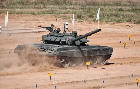 Картинка поле, танк, Россия, испытания, военная техника, Т-72 Б3
