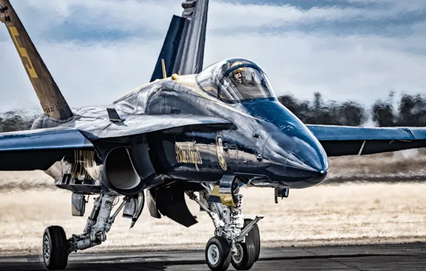 Истребитель, кабина, аэродром, Blue Angels