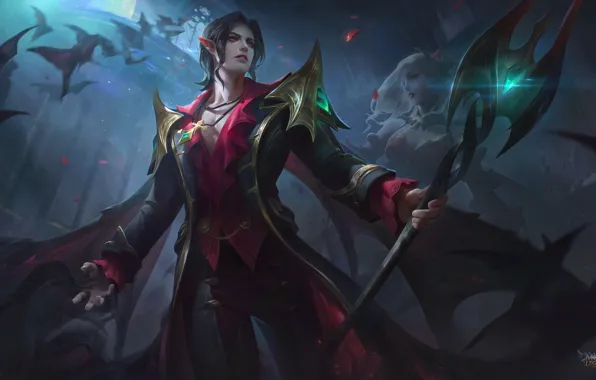 Девушка, вампир, парень, летучие мыши, Mobile Legends Bang Bang