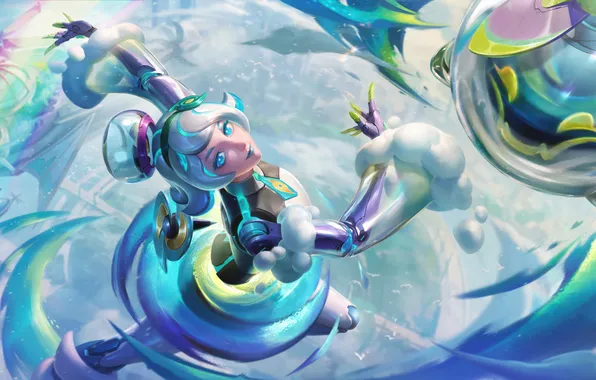 Взгляд, game, character, красивая девушка, персонаж, механика, League of Legends, LOL