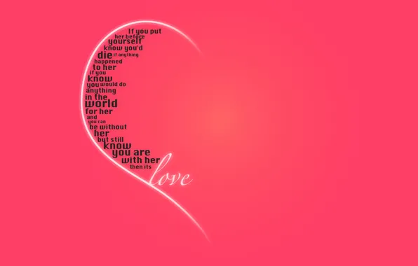 Любовь, праздник, сердце, чувства, розовый фон, слова, день святого валентина, признание