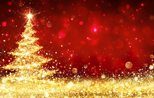 Картинка огни, елка, Рождество