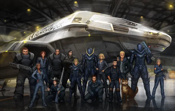 Ангар, art, team, spaceship